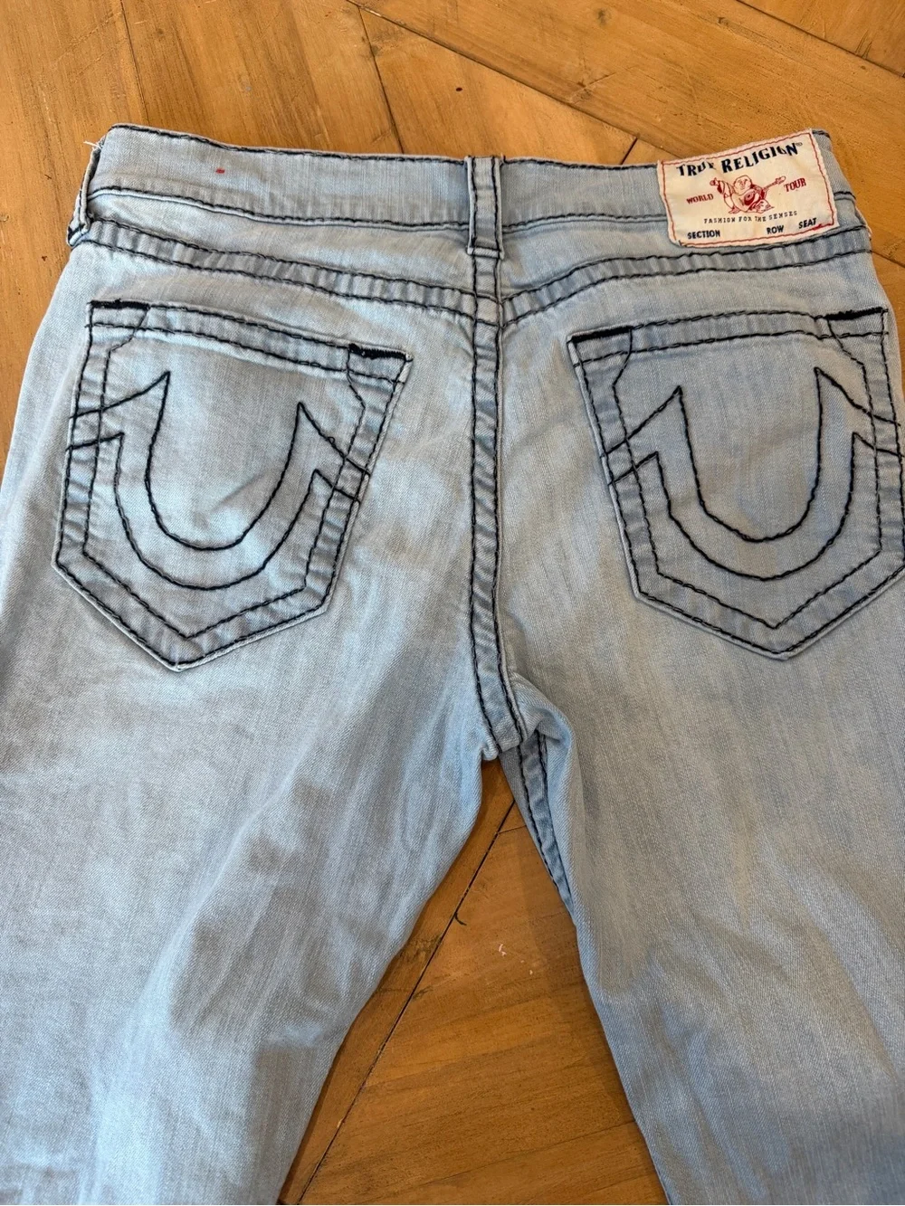 True Religion Men’s Rocco Relaxed Light Wash Skinny Jeans - Light Blue 34